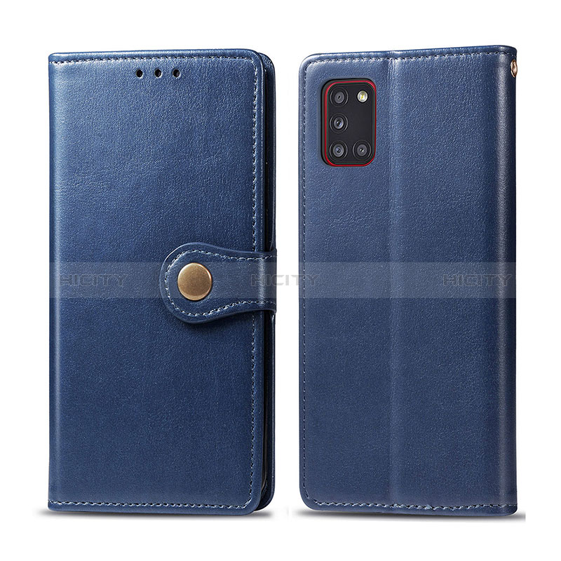 Coque Portefeuille Livre Cuir Etui Clapet S05D pour Samsung Galaxy A31 Bleu Plus