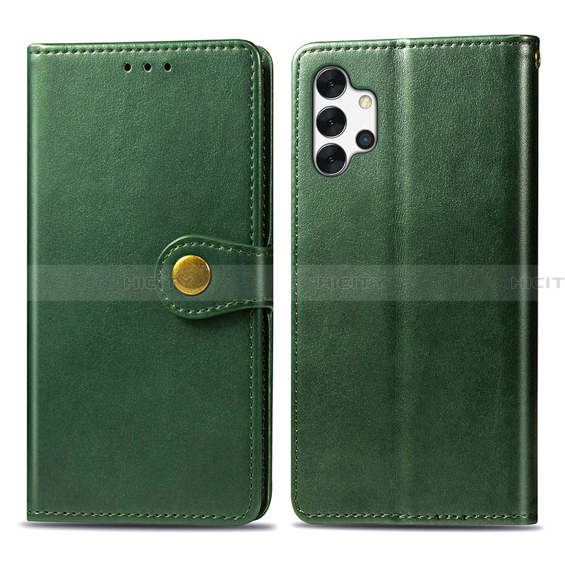 Coque Portefeuille Livre Cuir Etui Clapet S05D pour Samsung Galaxy A32 5G Vert Plus