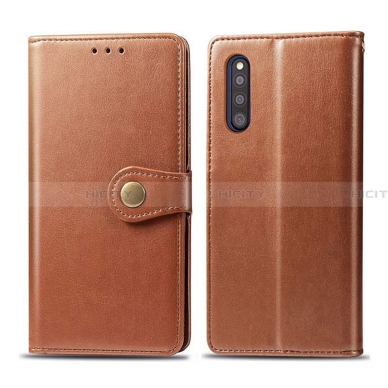 Coque Portefeuille Livre Cuir Etui Clapet S05D pour Samsung Galaxy A41 SC-41A Marron Plus