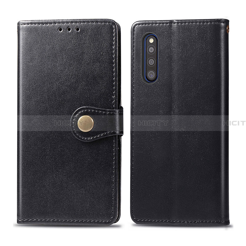 Coque Portefeuille Livre Cuir Etui Clapet S05D pour Samsung Galaxy A41 SC-41A Noir Plus