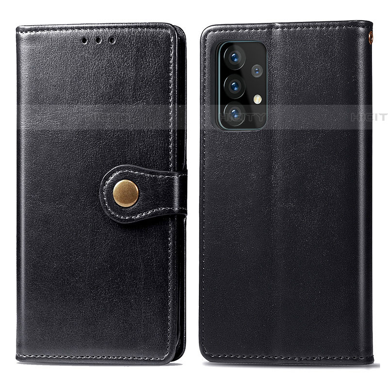 Coque Portefeuille Livre Cuir Etui Clapet S05D pour Samsung Galaxy A52 4G Noir Plus