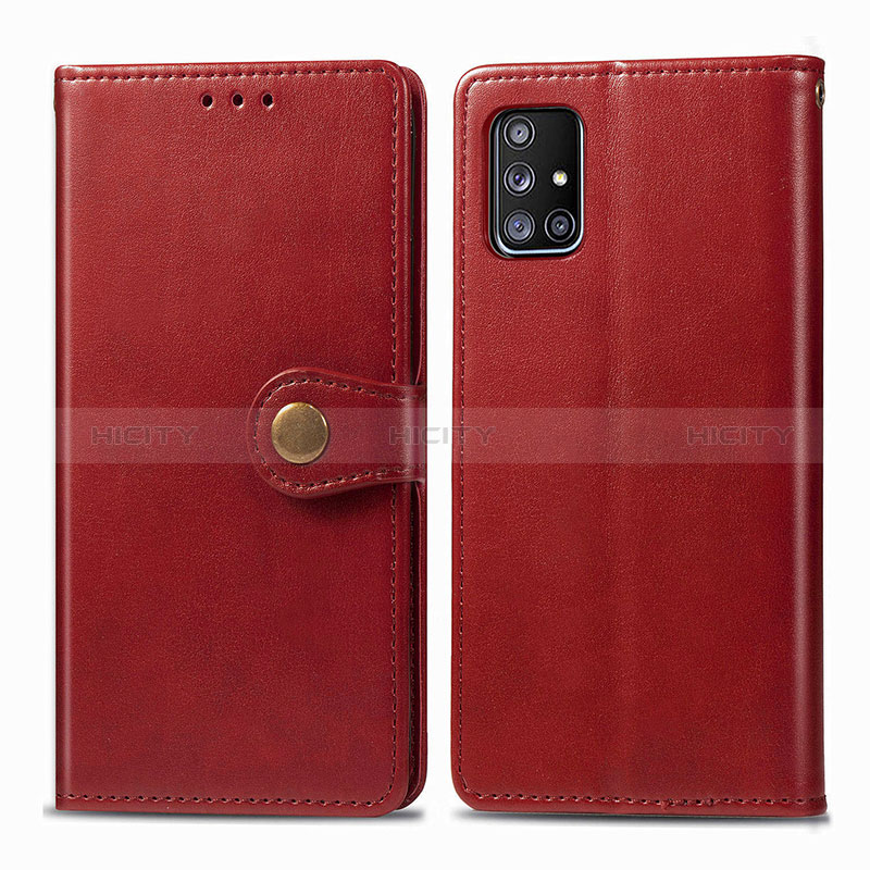 Coque Portefeuille Livre Cuir Etui Clapet S05D pour Samsung Galaxy A71 5G Rouge Plus