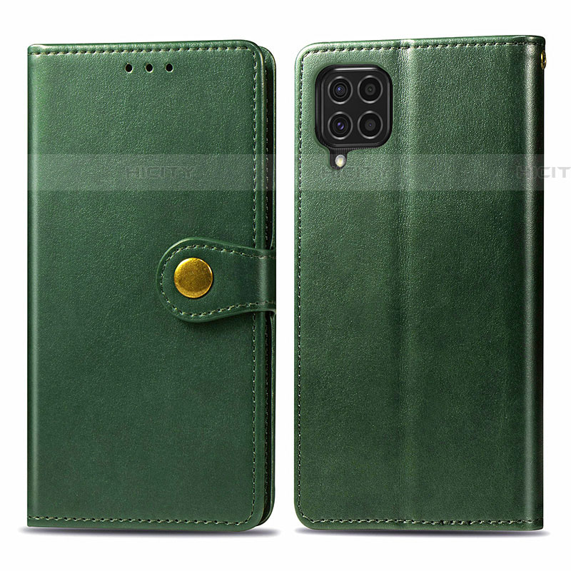 Coque Portefeuille Livre Cuir Etui Clapet S05D pour Samsung Galaxy F62 5G Vert Plus