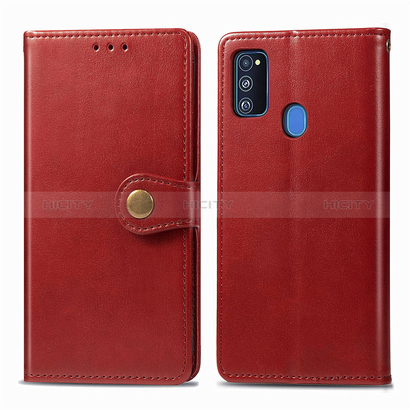 Coque Portefeuille Livre Cuir Etui Clapet S05D pour Samsung Galaxy M21 Rouge Plus