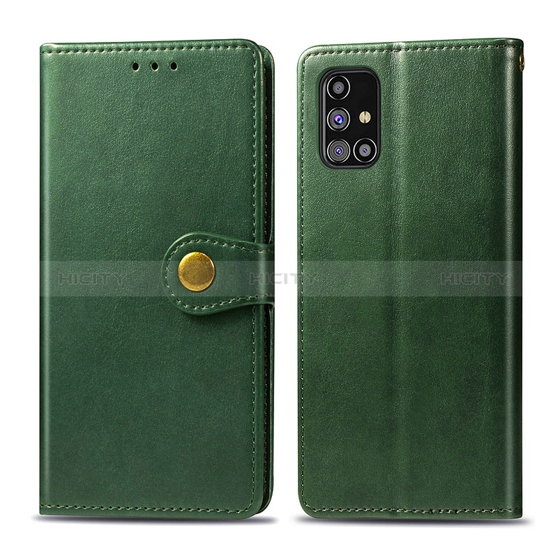 Coque Portefeuille Livre Cuir Etui Clapet S05D pour Samsung Galaxy M31s Vert Plus