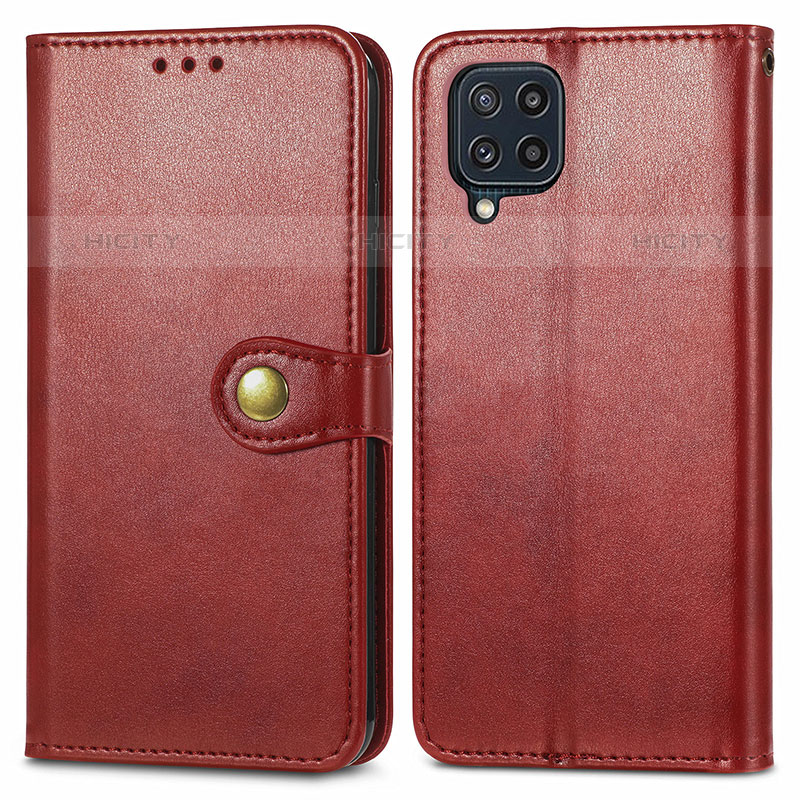 Coque Portefeuille Livre Cuir Etui Clapet S05D pour Samsung Galaxy M32 4G Rouge Plus