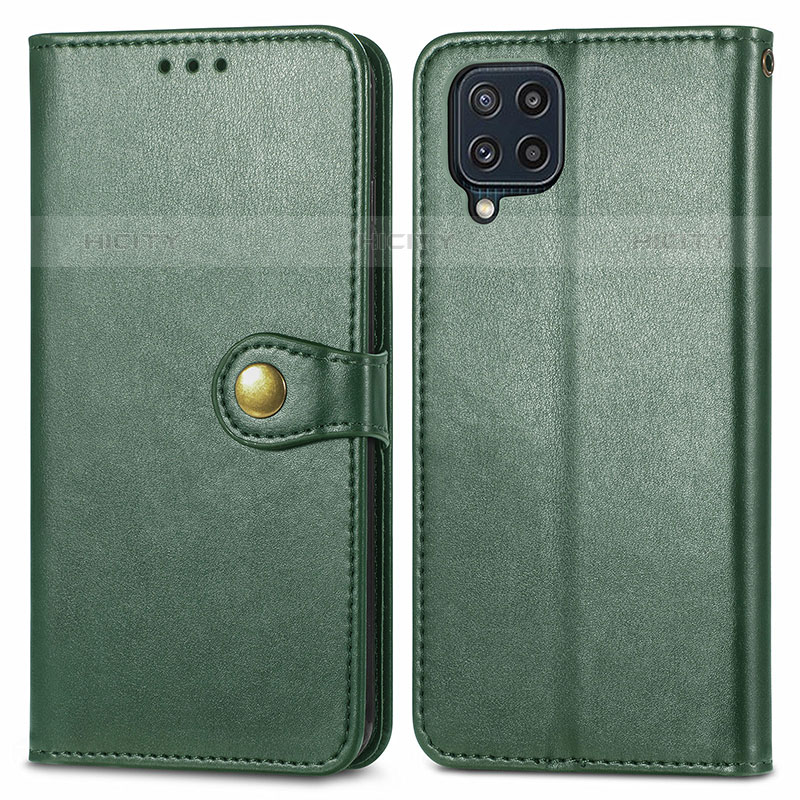 Coque Portefeuille Livre Cuir Etui Clapet S05D pour Samsung Galaxy M32 4G Vert Plus