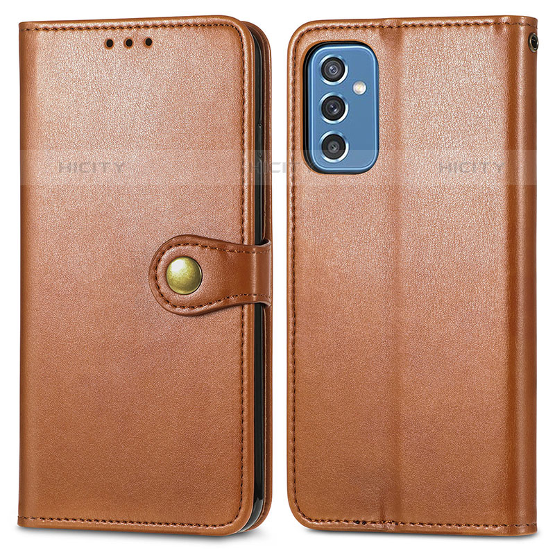 Coque Portefeuille Livre Cuir Etui Clapet S05D pour Samsung Galaxy M52 5G Marron Plus