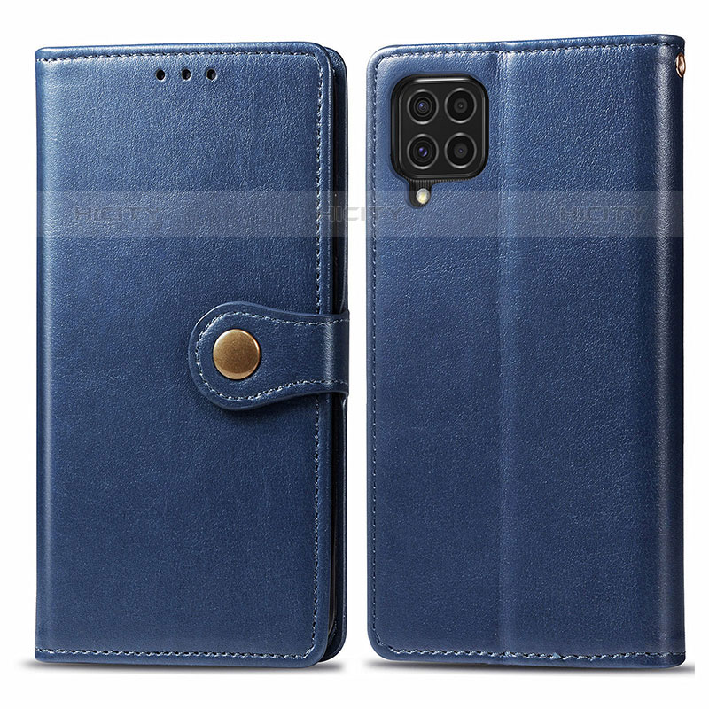 Coque Portefeuille Livre Cuir Etui Clapet S05D pour Samsung Galaxy M62 4G Bleu Plus