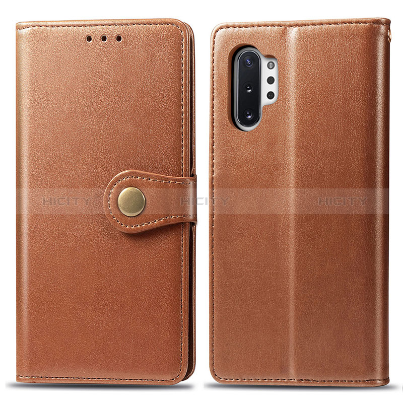 Coque Portefeuille Livre Cuir Etui Clapet S05D pour Samsung Galaxy Note 10 Plus 5G Marron Plus