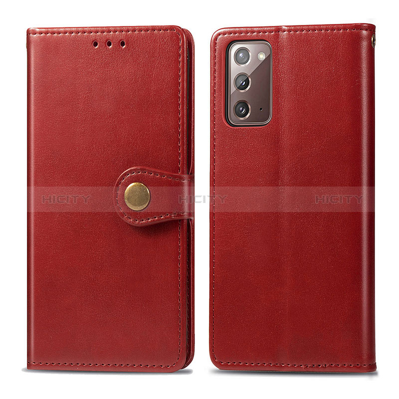 Coque Portefeuille Livre Cuir Etui Clapet S05D pour Samsung Galaxy Note 20 5G Rouge Plus