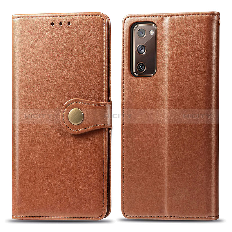 Coque Portefeuille Livre Cuir Etui Clapet S05D pour Samsung Galaxy S20 FE 5G Marron Plus