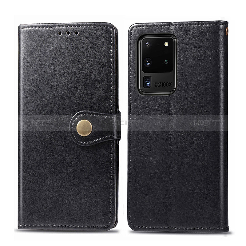 Coque Portefeuille Livre Cuir Etui Clapet S05D pour Samsung Galaxy S20 Ultra 5G Noir Plus