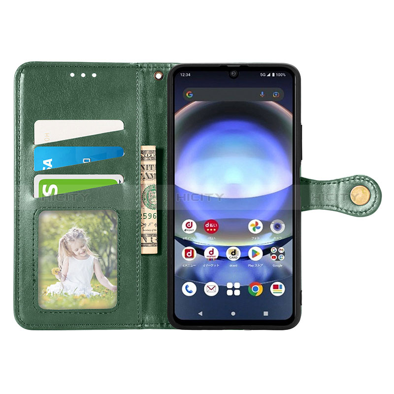 Coque Portefeuille Livre Cuir Etui Clapet S05D pour Sharp Aquos R8 Plus