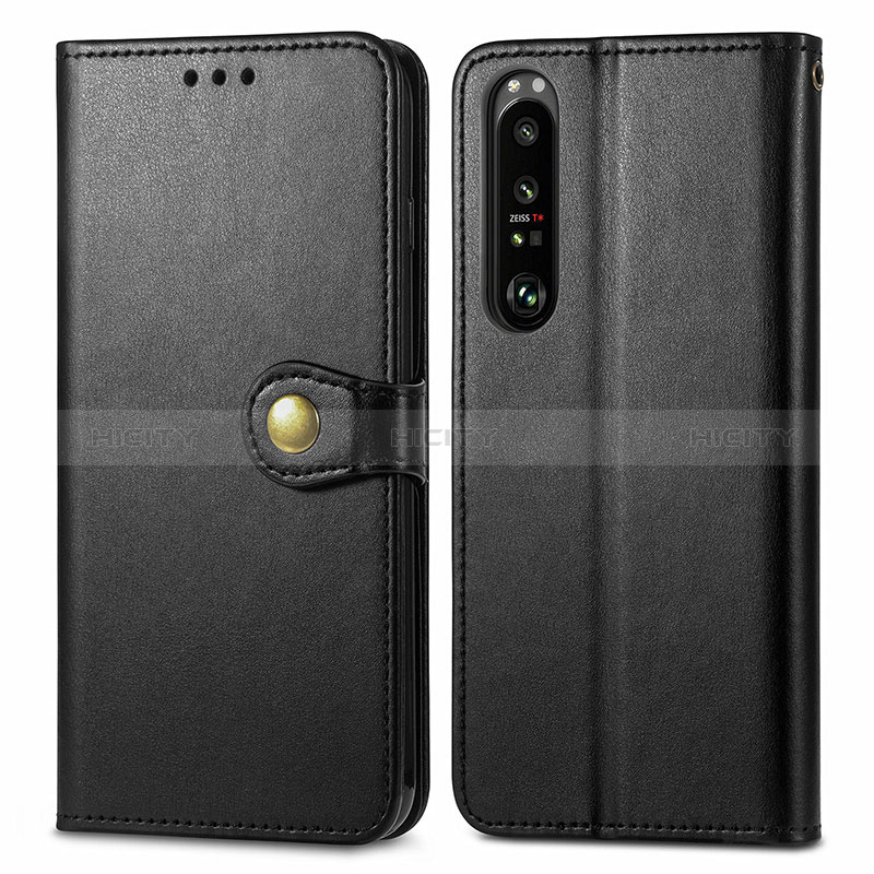 Coque Portefeuille Livre Cuir Etui Clapet S05D pour Sony Xperia 1 III Noir Plus