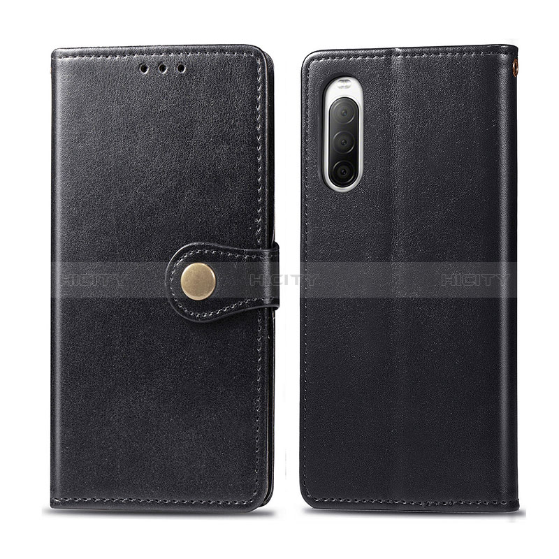 Coque Portefeuille Livre Cuir Etui Clapet S05D pour Sony Xperia 10 II Noir Plus