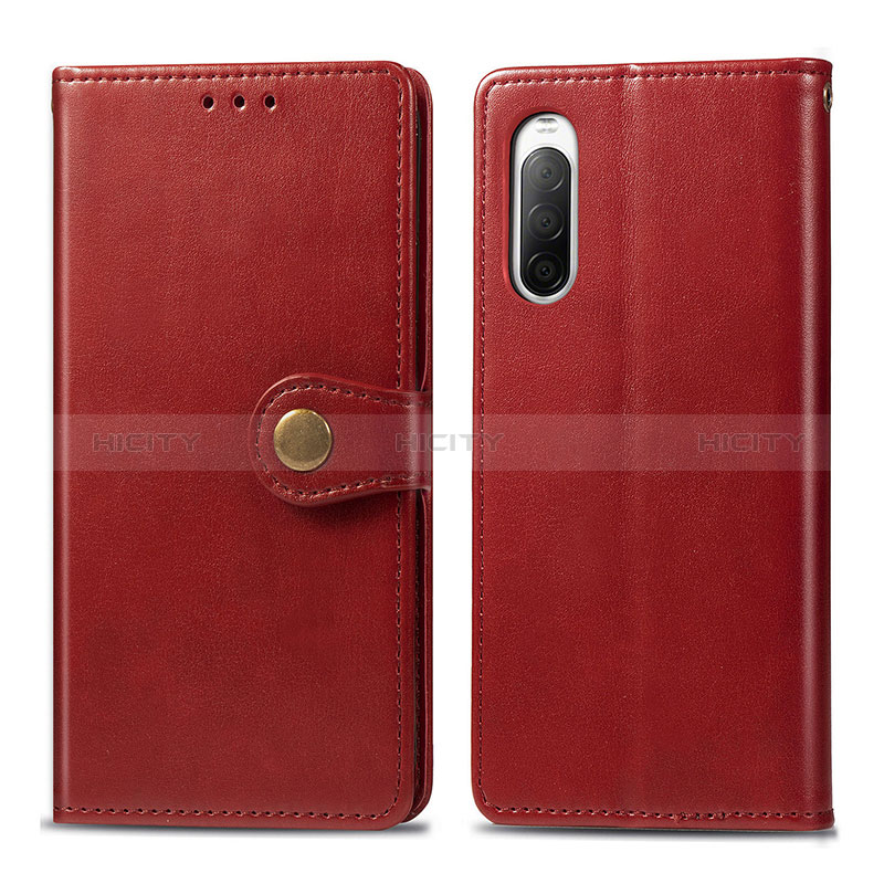 Coque Portefeuille Livre Cuir Etui Clapet S05D pour Sony Xperia 10 II Rouge Plus