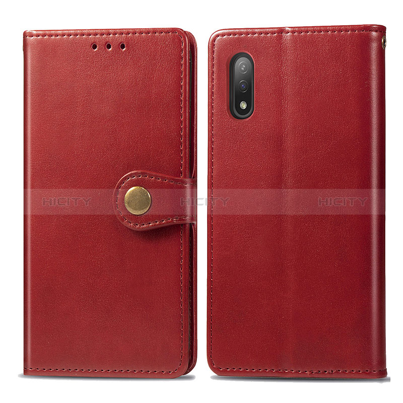 Coque Portefeuille Livre Cuir Etui Clapet S05D pour Sony Xperia Ace II Rouge Plus