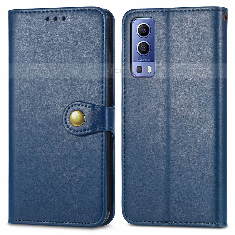 Coque Portefeuille Livre Cuir Etui Clapet S05D pour Vivo iQOO Z3 5G Bleu Plus