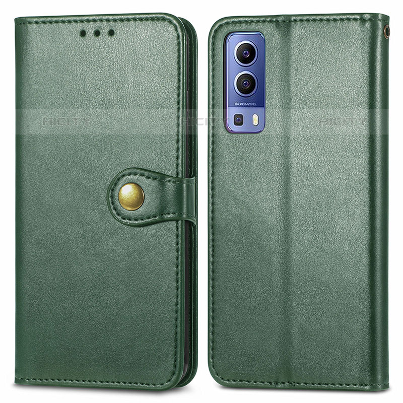 Coque Portefeuille Livre Cuir Etui Clapet S05D pour Vivo iQOO Z3 5G Vert Plus