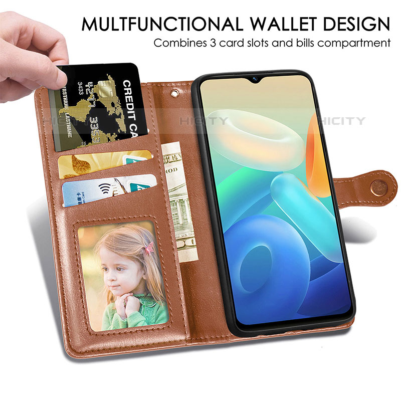 Coque Portefeuille Livre Cuir Etui Clapet S05D pour Vivo T1 5G India Plus