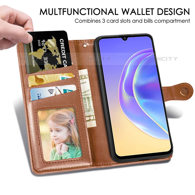 Coque Portefeuille Livre Cuir Etui Clapet S05D pour Vivo V21e 5G Plus