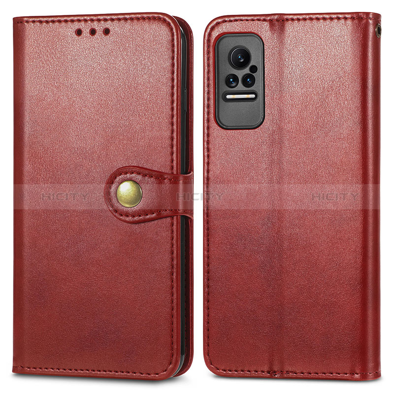 Coque Portefeuille Livre Cuir Etui Clapet S05D pour Xiaomi Civi 1S 5G Rouge Plus