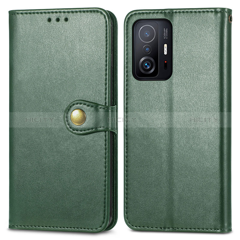 Coque Portefeuille Livre Cuir Etui Clapet S05D pour Xiaomi Mi 11T Pro 5G Vert Plus