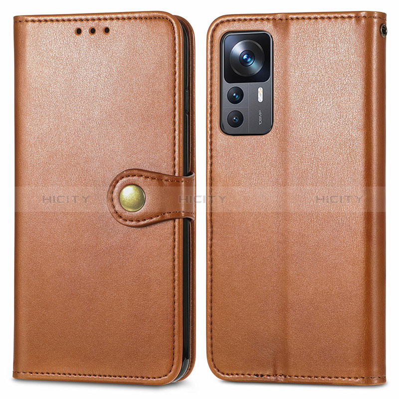 Coque Portefeuille Livre Cuir Etui Clapet S05D pour Xiaomi Mi 12T 5G Marron Plus