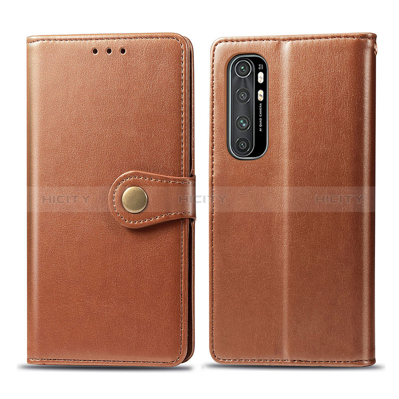 Coque Portefeuille Livre Cuir Etui Clapet S05D pour Xiaomi Mi Note 10 Lite Marron Plus