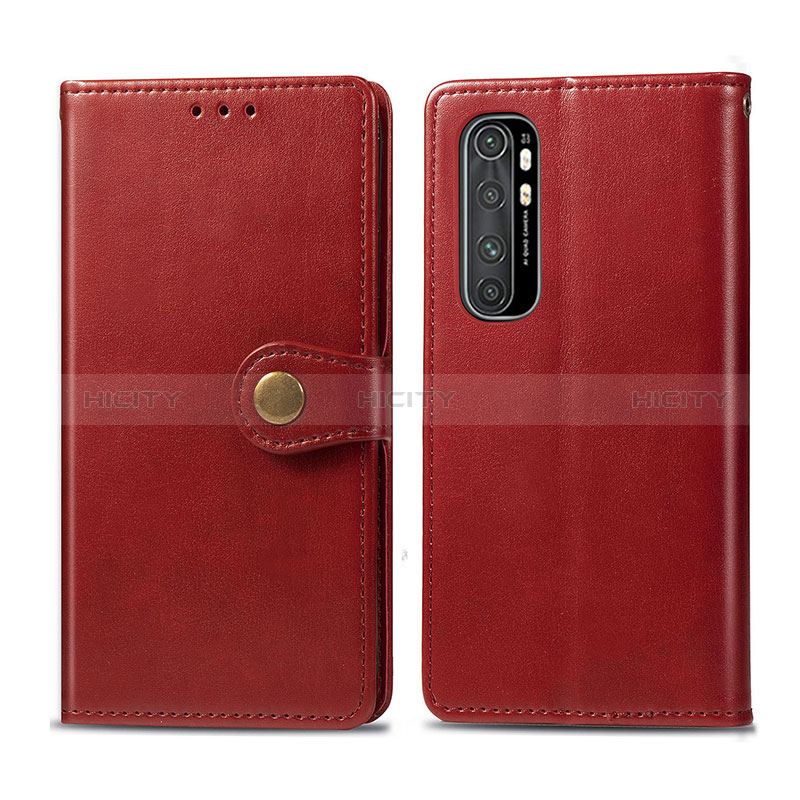 Coque Portefeuille Livre Cuir Etui Clapet S05D pour Xiaomi Mi Note 10 Lite Rouge Plus