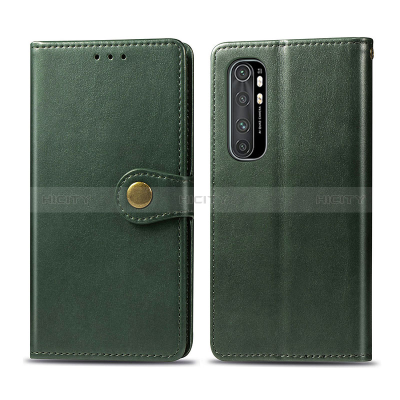 Coque Portefeuille Livre Cuir Etui Clapet S05D pour Xiaomi Mi Note 10 Lite Vert Plus