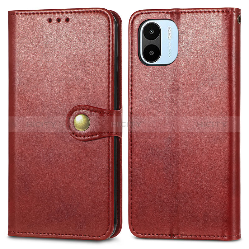 Coque Portefeuille Livre Cuir Etui Clapet S05D pour Xiaomi Poco C50 Rouge Plus