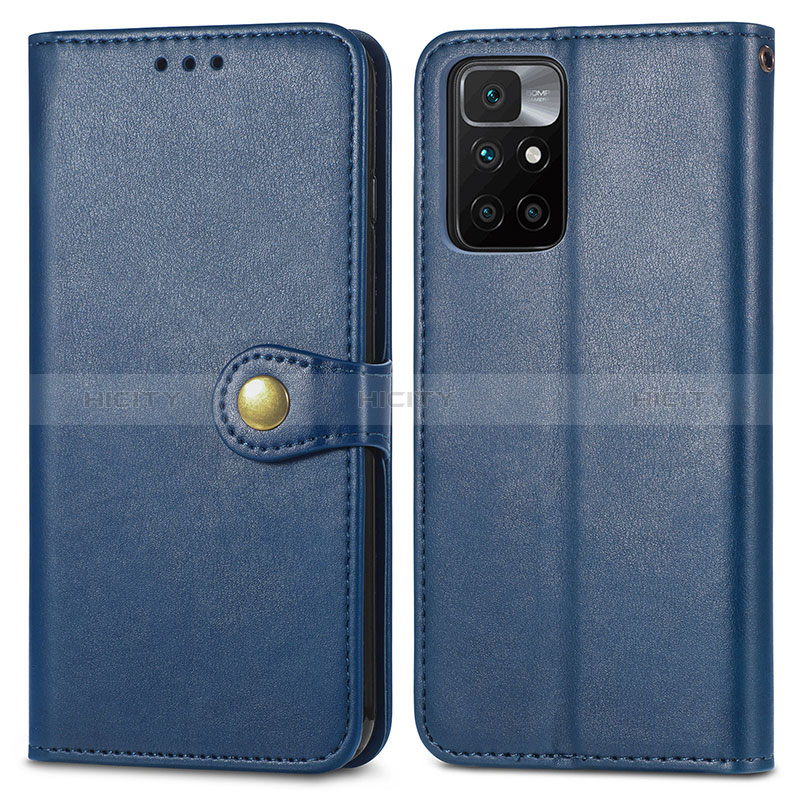 Coque Portefeuille Livre Cuir Etui Clapet S05D pour Xiaomi Redmi 10 4G Bleu Plus