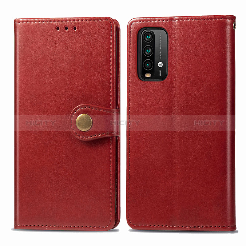 Coque Portefeuille Livre Cuir Etui Clapet S05D pour Xiaomi Redmi 9 Power Rouge Plus