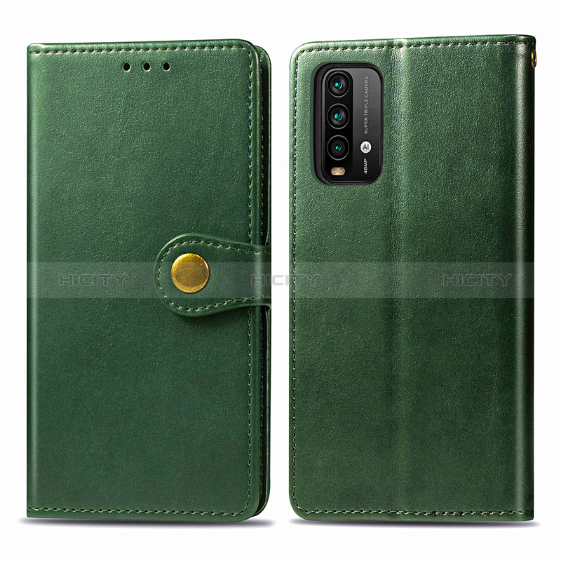 Coque Portefeuille Livre Cuir Etui Clapet S05D pour Xiaomi Redmi 9 Power Vert Plus