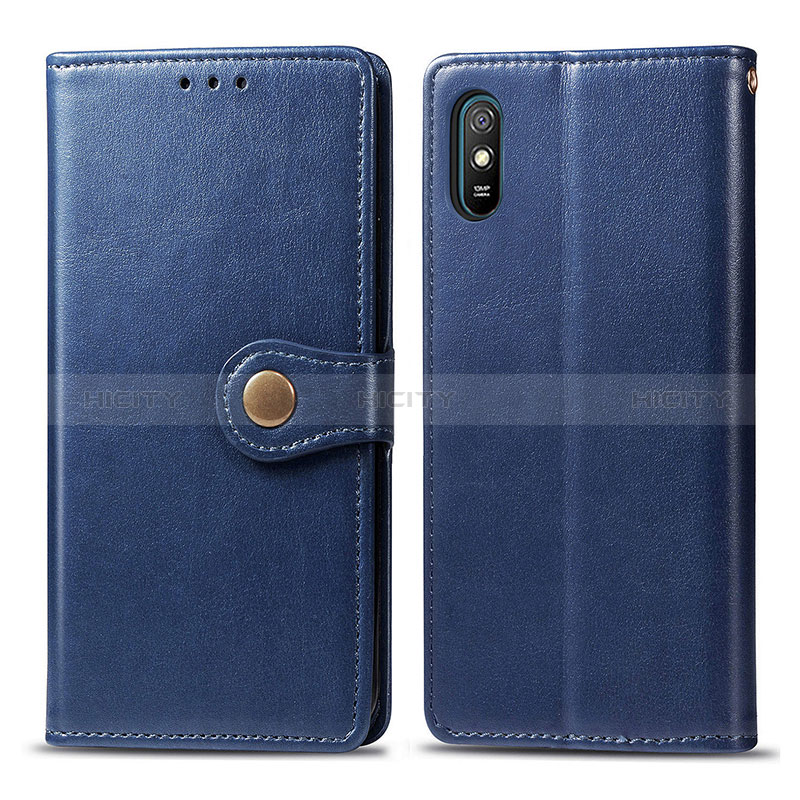 Coque Portefeuille Livre Cuir Etui Clapet S05D pour Xiaomi Redmi 9A Bleu Plus