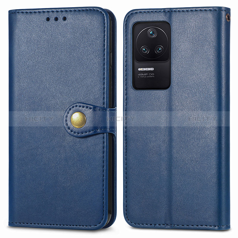 Coque Portefeuille Livre Cuir Etui Clapet S05D pour Xiaomi Redmi K40S 5G Bleu Plus