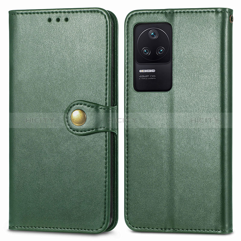 Coque Portefeuille Livre Cuir Etui Clapet S05D pour Xiaomi Redmi K40S 5G Vert Plus