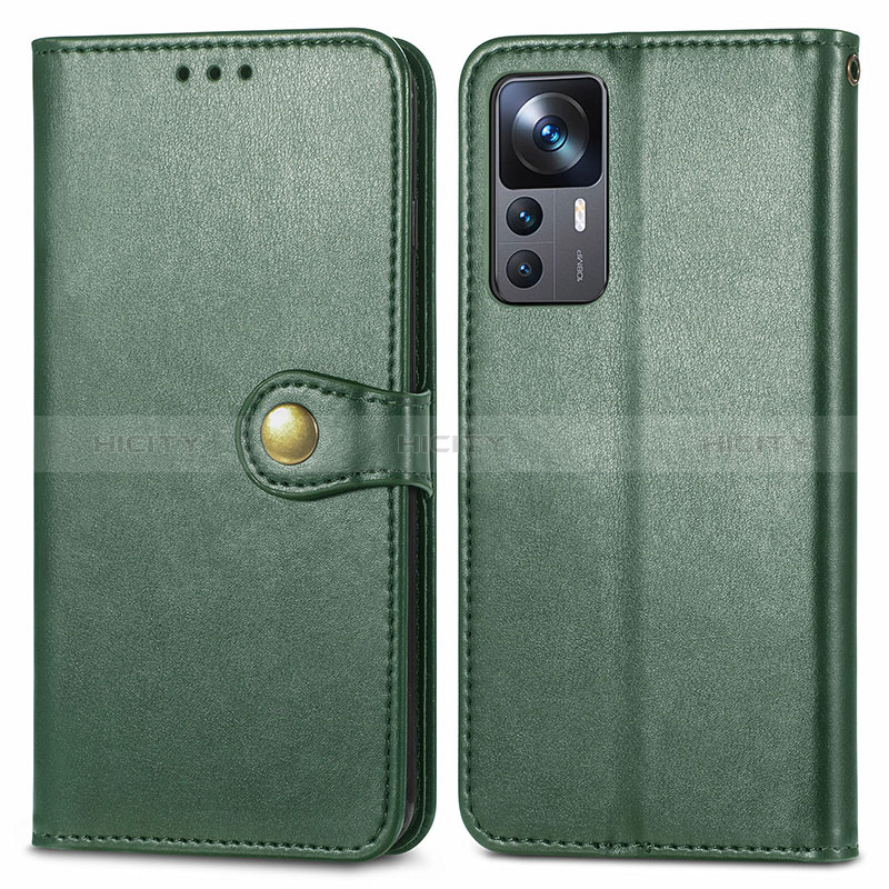 Coque Portefeuille Livre Cuir Etui Clapet S05D pour Xiaomi Redmi K50 Ultra 5G Vert Plus