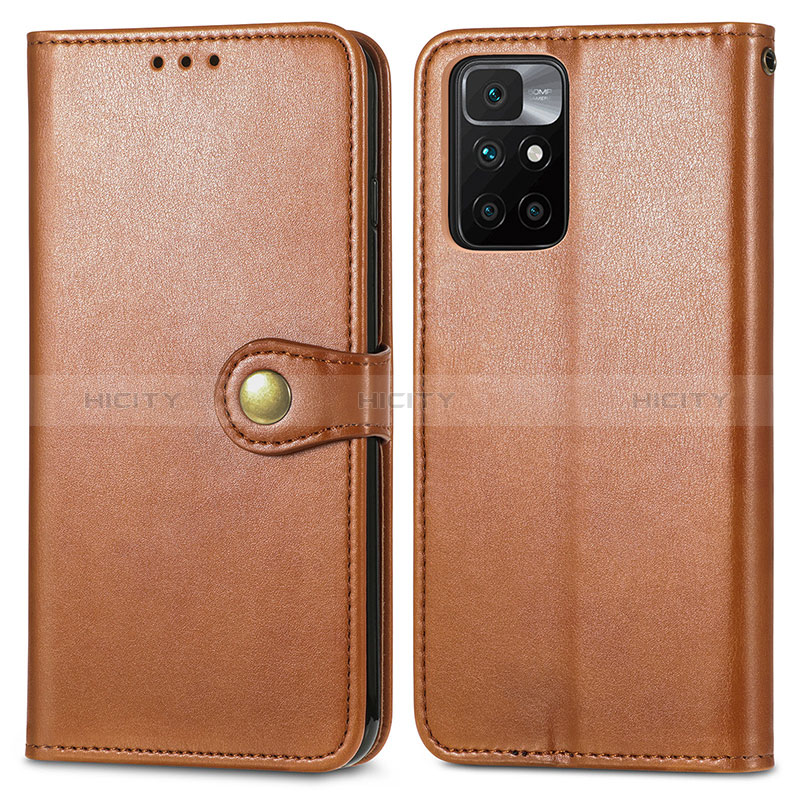 Coque Portefeuille Livre Cuir Etui Clapet S05D pour Xiaomi Redmi Note 11 4G (2021) Marron Plus