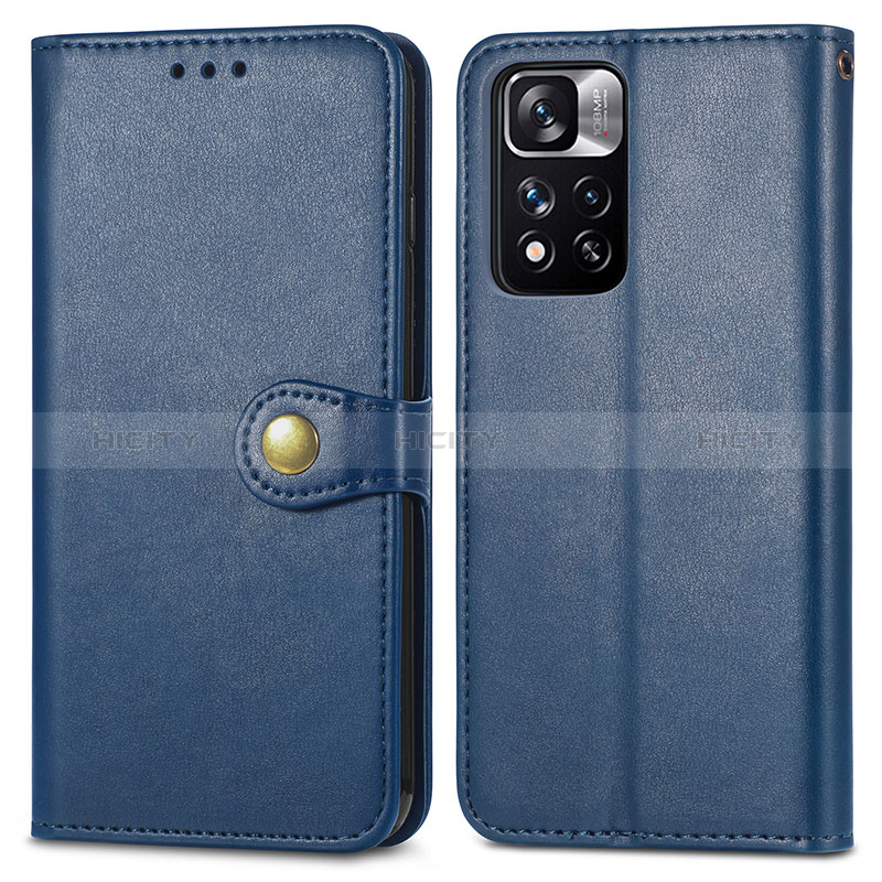 Coque Portefeuille Livre Cuir Etui Clapet S05D pour Xiaomi Redmi Note 11 Pro+ Plus 5G Bleu Plus