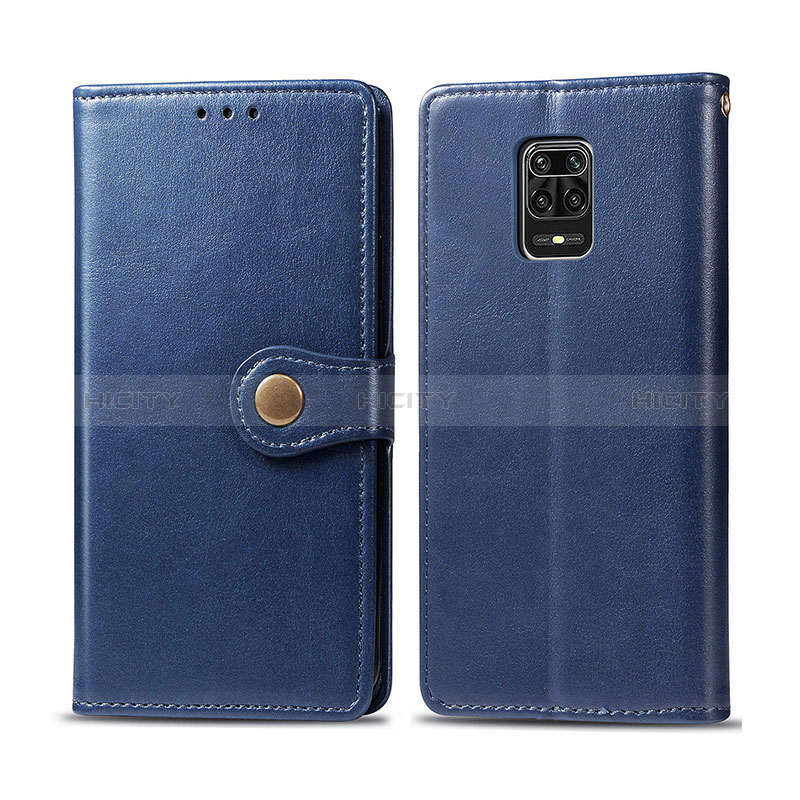 Coque Portefeuille Livre Cuir Etui Clapet S05D pour Xiaomi Redmi Note 9S Bleu Plus