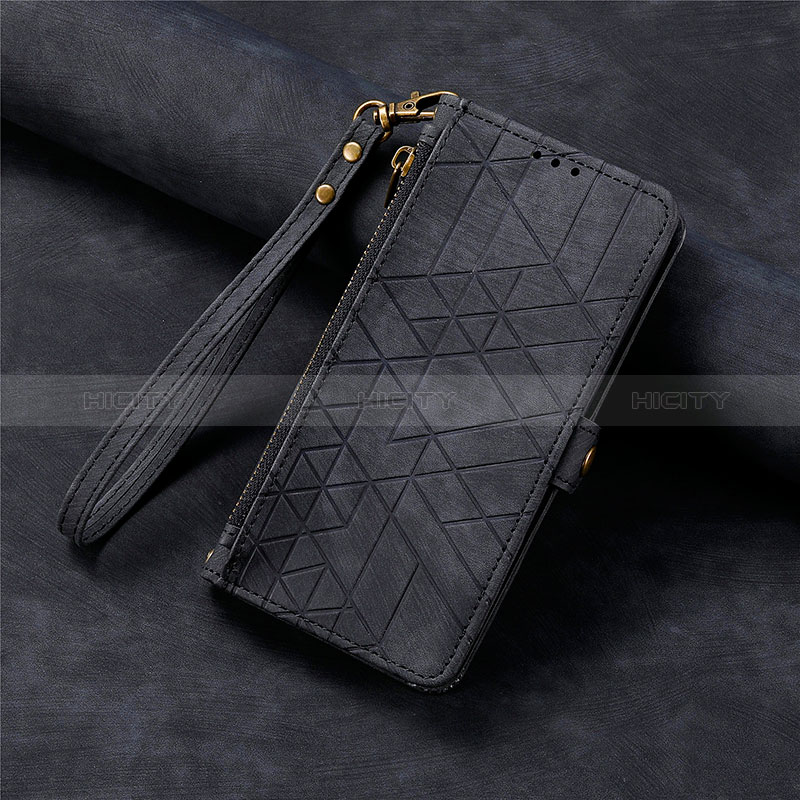 Coque Portefeuille Livre Cuir Etui Clapet S06D pour Apple iPhone 13 Noir Plus