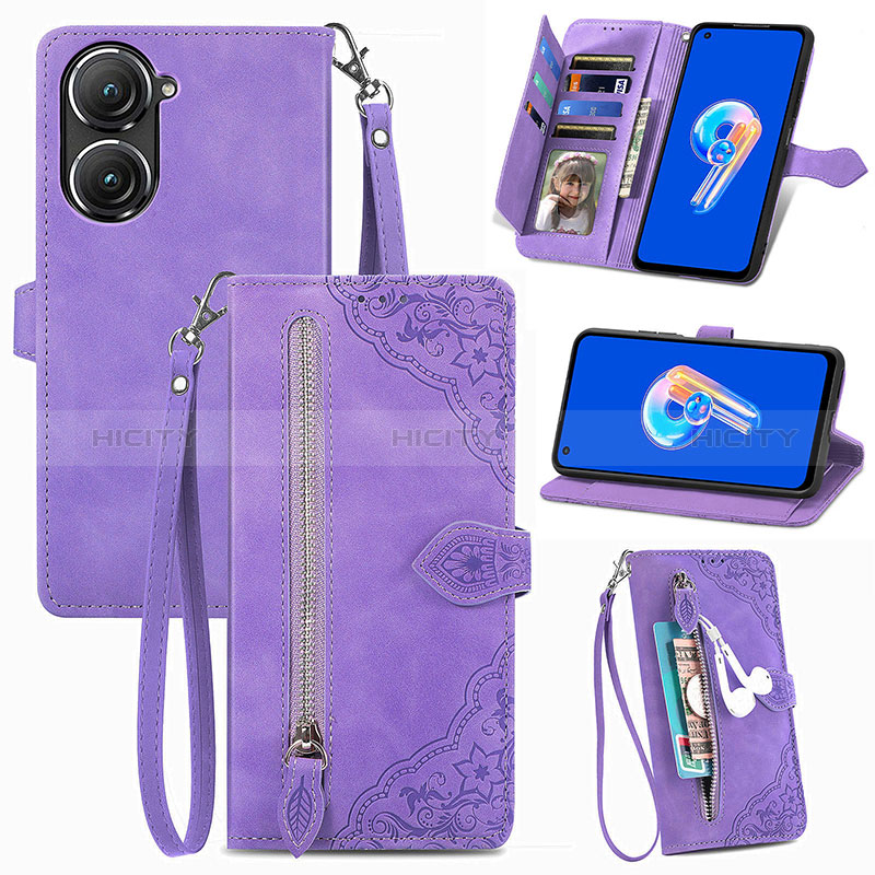 Coque Portefeuille Livre Cuir Etui Clapet S06D pour Asus Zenfone 9 Plus