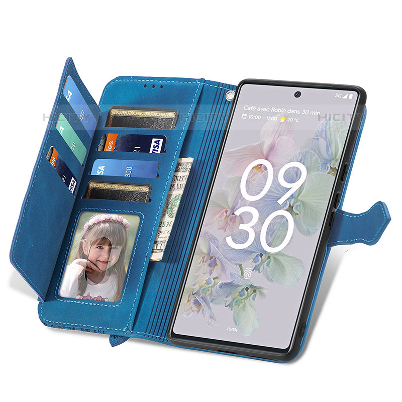 Coque Portefeuille Livre Cuir Etui Clapet S06D pour Google Pixel 6a 5G Plus