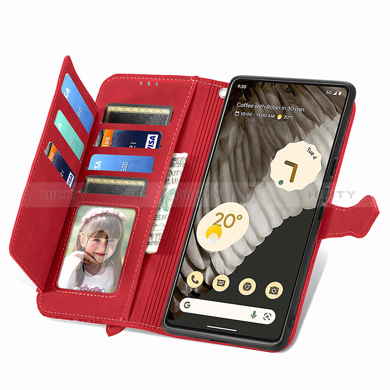 Coque Portefeuille Livre Cuir Etui Clapet S06D pour Google Pixel 7 Pro 5G Plus