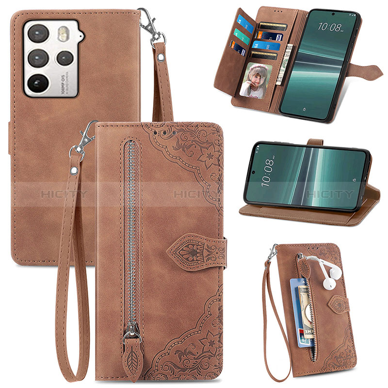 Coque Portefeuille Livre Cuir Etui Clapet S06D pour HTC U23 5G Plus