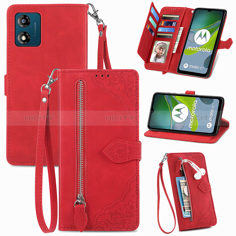 Coque Portefeuille Livre Cuir Etui Clapet S06D pour Motorola Moto E13 Plus