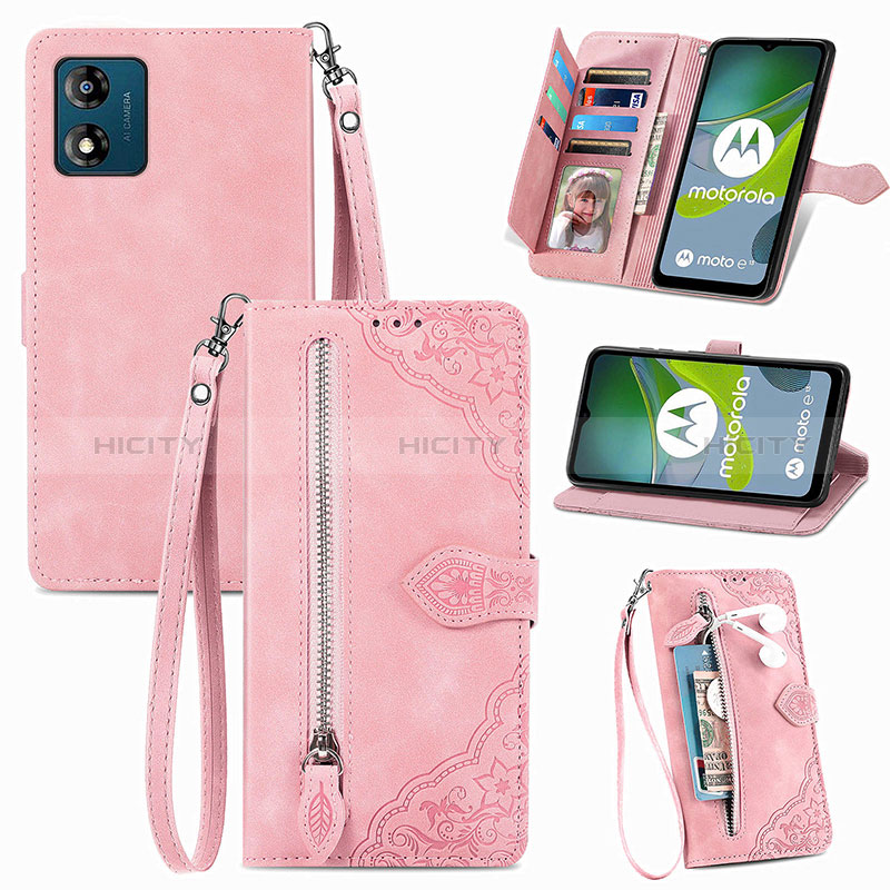 Coque Portefeuille Livre Cuir Etui Clapet S06D pour Motorola Moto E13 Plus